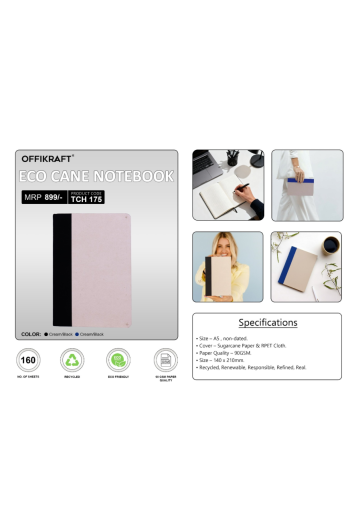 Offikraft Eco Cane Notebook - Black